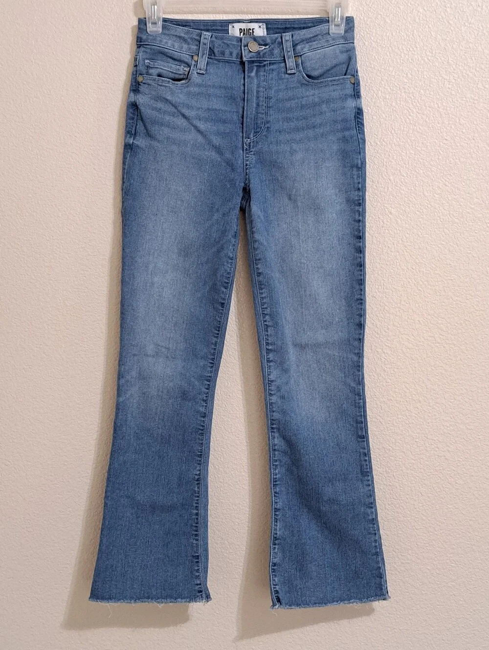 Paige Rory Crop Flare Jeans Raw Hem size 25